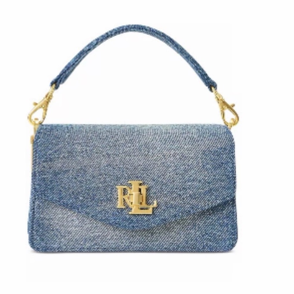 Lauren Ralph Lauren Washed Denim Small Tayler Crossbody Bag✨ Brand New with tag
